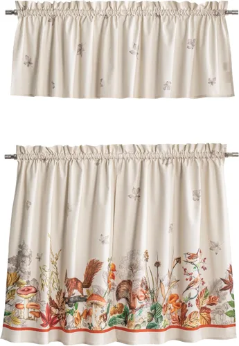 Vista 45 de Maison d' Hermine Juego de cortinas de cocina para ventanas, juego de cortinas de cocina 100% algodón, cenefas para el hogar [2 niveles