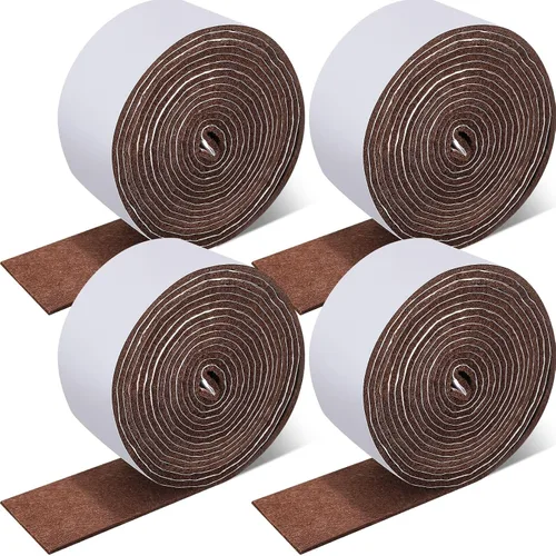 Vista 20 de Zonon 4 rollos de tiras de fieltro de 120 pulgadas con respaldo adhesivo, cintas de fieltro para muebles, rollos de tiras autoadhesivas de poliéster