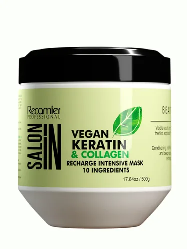 Vista 10 de Salon In by Recamier - Tratamiento sin enjuague de queratina vegana Tratamiento sin enjuague para el cabello con queratina vegana y colágeno