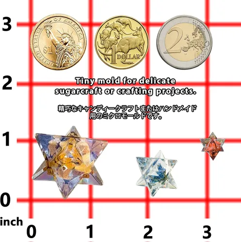 Vista 4 de Molde de silicona 3D Merkaba Chakra Stones Geométrico UV Resina Fundición con 5 botellas aplicadoras de punta de precisión, paquete de 8 collares