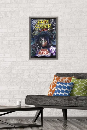 Vista 2 de Trends International Alice Cooper - Póster de pared No More Mr. Nice Guy, 14.725 x 22.375 pulgadas, versión enmarcada de madera de granero