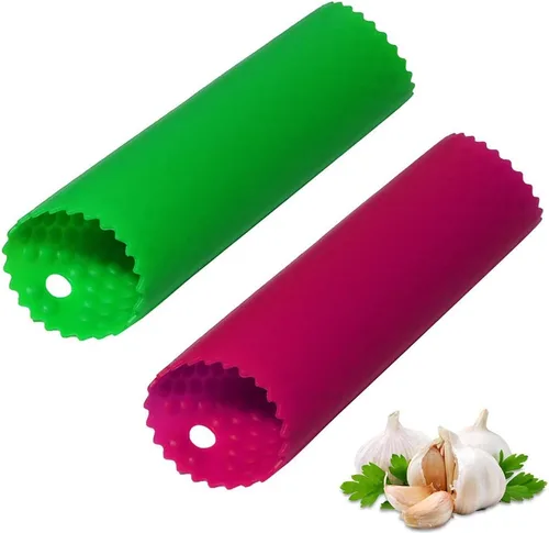 Vista 8 de Sinnsally Pelador de Ajo Removedor de Piel Rodillo Guardador, Fácil y Rápido para Pelar Dientes de Ajo con Tubo Rodillo de Silicona Herramienta de 3