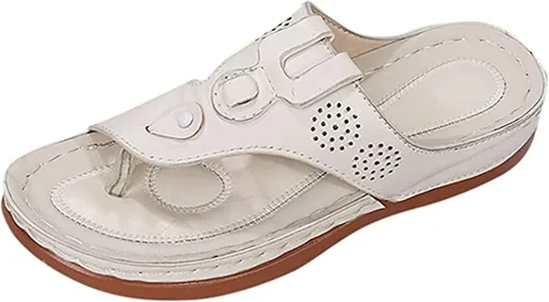 Vista 90 de Ladmiple Sandalias ortopédicas florales de moda 2023 con soporte de arco, zapatillas romanas casuales con puntera abierta