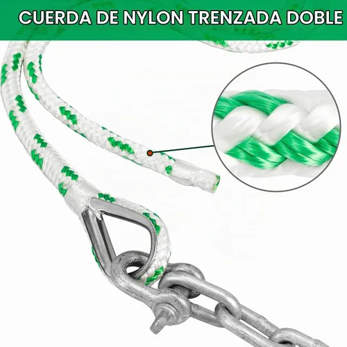 Vista 3 de MARINE SYSTEM Kit de anclaje Fluke Anchor con cadena de anclaje y cuerda de anclaje para barcos, pontón, cubierta, pesca y vela