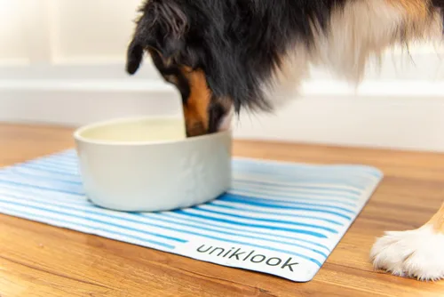 Vista 14 de Mantel individual grande para mascotas, tapete de alimentación para perros y gatos, seguro para mascotas, 28 x 16.5 pulgadas, impermeable, fácil