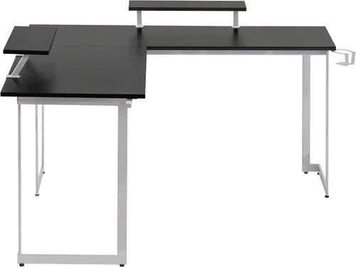 Vista 9 de Techni Sport Warrior - Escritorio para juegos en forma de L con panel de MDF, escritorio para computadora con marco de acero resistente a