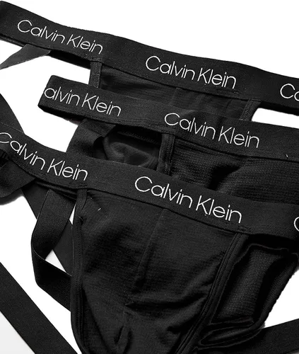 Vista 3 de Calvin Klein Ropa interior de hombre transpirable de malla de algodón correas para deportistas paquete de 3
