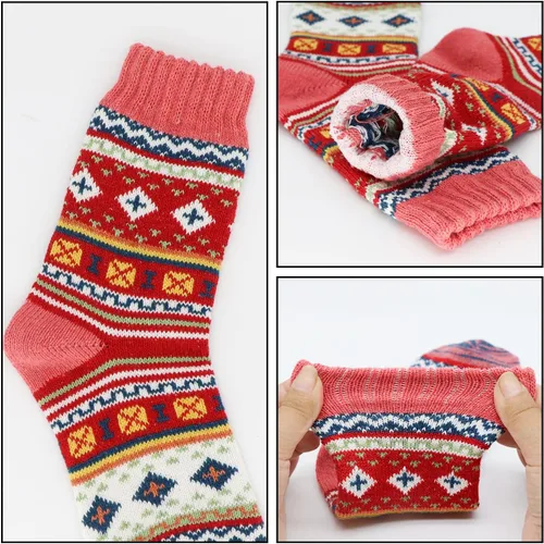 Vista 3 de YQHMT Calcetines de lana para mujer, regalos de invierno, cálidos, gruesos, térmicos, vintage, suaves, calcetines para calcetines, regalo de Navidad