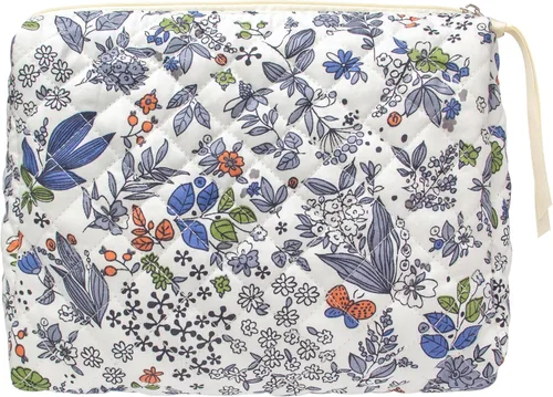 Vista 34 de PAZIMIIK - Bolsa de maquillaje de algodón para mujer, grande, acolchada para viaje, Rosa (Bow Pink), Vintage