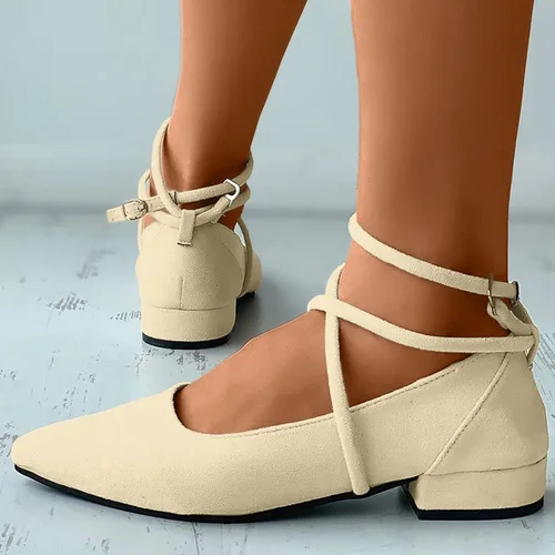 Vista 4 de Sandalias rojas para mujer, suela plana, zapatos individuales, zapatos de moda de cuero, sandalias con tiras