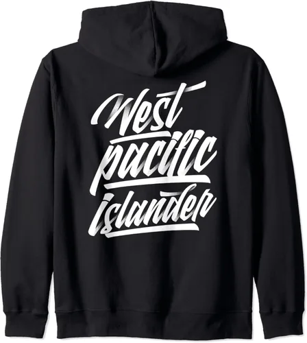 Vista 2 de West Pacific Islander - Sudadera con capucha con cremallera Guam Seal, Negro, S