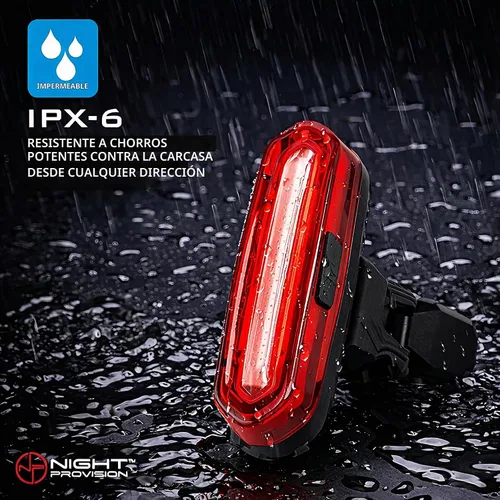 Vista 7 de Super Bright Rear Bike Light - Red & White Back LED - USB-C Rechargeable 14hr Max - Best Safety Flashing Lights - Visible for Night Riding, Adults