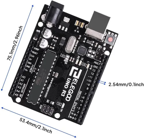 Vista 8 de ELEGOO Placa UNO R3 ATmega328P con cable USB (compatible con Arduino) para Arduino