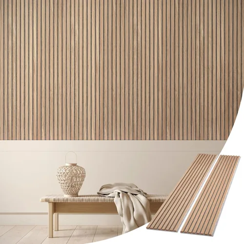 Vista 12 de WVH Slatpanel - Paneles de pared de madera acústica para pared y techo (6 x 4 x 0.78 pulgadas), panel texturizado 3D para decoración de pared