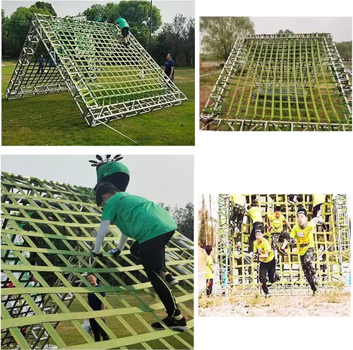 Vista 7 de Red de carga, red de carga de escalada, escalera de gimnasio de la selva Swing Set al aire libre multicolor 1x1m/3.3x3.3ft