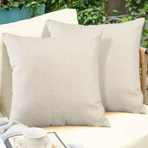 Vista 3 de OTOSTAR Juego de 4 fundas de almohada impermeables para exteriores, fundas decorativas para cojines de jardín, fundas de almohada cuadradas