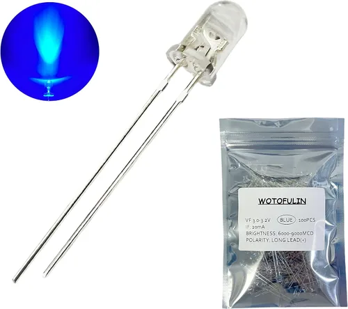 Vista 13 de 0.197 in rojo LED diodo luces 100pcs DC 2V 20mA lente clara redonda componentes electrónicos diodos emisores de luz bombillas LED