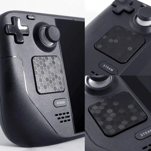 Vista 3 de Protector táctil compatible con Steam Deck Touch Trackpad (protector de trackpads + protector de 4 teclas, hexagonal de panal - negro)