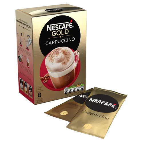 Vista 3 de NESCAFÉ Gold Cappuccino Original, 8 sobres, 4.80 oz (paquete de 6, total 48 bolsitas)
