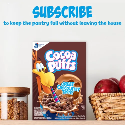 Vista 9 de Cocoa Puffs, cereales para el desayuno con sabor a chocolate, fabricados con grano entero, 10.4 oz
