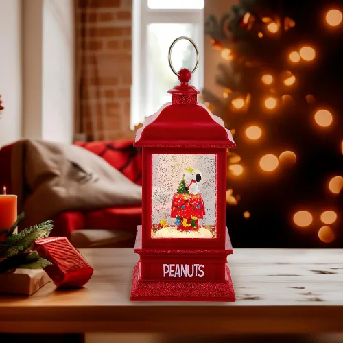 Vista 2 de Linterna musical con agua de 9 pulgadas con luces y batería, modelo Peanuts