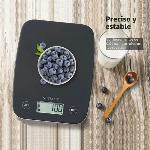 Vista 2 de NUTRI FIT Báscula digital de alimentos de 11 libras para cocinar hornear Azul oscuro