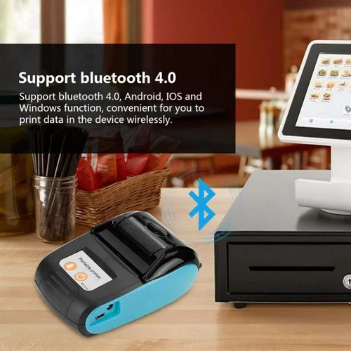 Vista 5 de Tangxi Impresora térmica, PT - 210 Impresora portátil de recibos DC 9V/2A Bluetooth Impresora de facturas térmicas 203DPI Interfaz Power Jack Mini