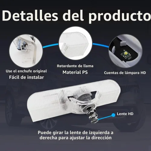 Vista 3 de Proyector de luces LED para puerta de automóvil, 2 unidades, compatible con Altima 2002, luces de charco, kit de luz de sombra fantasma, accesorios
