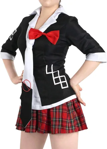 Vista 2 de Disfraz de anime Cosplay para Junko Enoshima Ropa Uniforme Escolar Conjuntos Camisa y Faldas S-L S