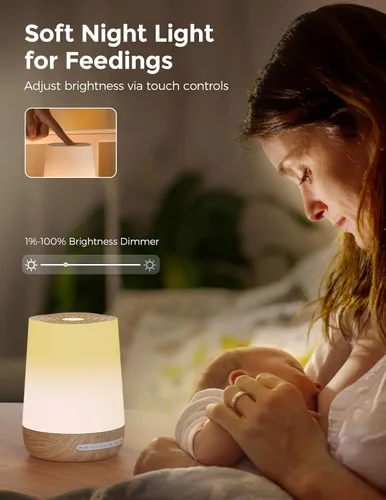 Vista 5 de Momcozy Monitor de bebé inteligente WiFi con cámara y audio y máquina de ruido blanco Momcozy para dormir del bebé con luz nocturna