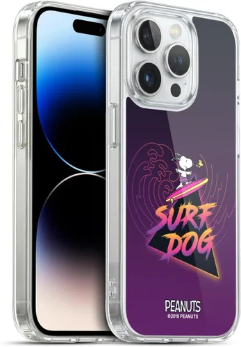Vista 62 de Head Case Designs Funda de gel suave con licencia oficial de Peanuts Tropical Surf Snoopy Aloha Disco compatible con Apple iPhone 13 Mini Surf