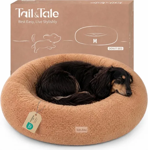 Vista 10 de Cama refrescante calmante para perros y gatos pequeños – Cama ortopédica redonda de espuma viscoelástica para perros, alivio de la ansiedad y apoyo