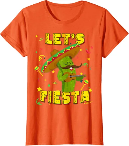 Vista 50 de Cinco De Mayo - Camiseta de regalo con sombrero de cactus Let's Fiesta, Negro, S