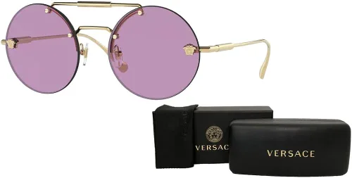 Vista 3 de Versace VE2244 Round Sunglasses for Women BUNDLE With Designer iWear Complimentary Eyewear Kit