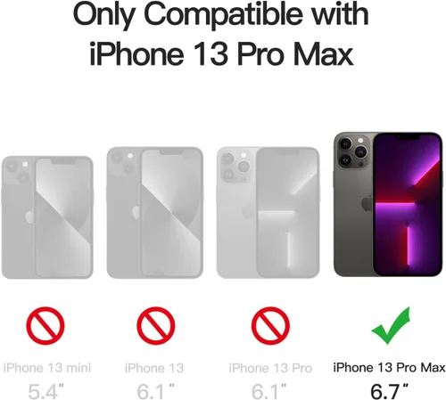 Vista 2 de JETech Funda mate para iPhone 13 Pro Max de 6.7 pulgadas, a prueba de golpes, protección contra caídas de grado militar, cubierta trasera Negro