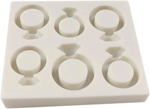 Vista 6 de Anillo de diamante de silicona para fondant, anillo de compromiso de boda, molde de caramelo de chocolate para decoración de pasteles de boda