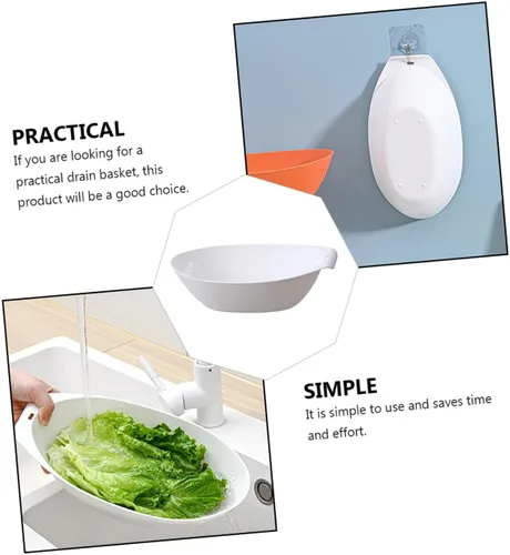 Vista 2 de Cabilock Cesta multifuncional para lavar frutas, escurridor de verduras, cuenco para lavadora de arroz, colador seguro y resistente