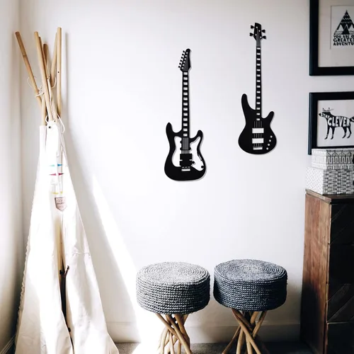 Vista 4 de wotieuns Decoración de pared de música de guitarra de metal para decoración de pared