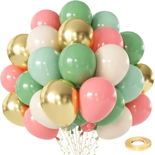 Vista 9 de Globos de confeti negro y dorado, paquete de 50 globos de látex metálicos y negros dorados para cumpleaños, graduación, aniversario, decoración