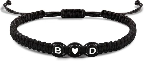 Vista 159 de Pulseras con iniciales para mujeres y hombres, regalos para novia, novio, pulseras de letras "I Love You", regalos para ella, él, mejor amigo