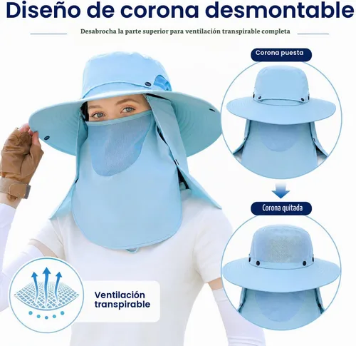 Vista 5 de Hombres Mujeres Safari Bucket Pesca Sombreros Sol Cubierta Cara Kcl015-lanse