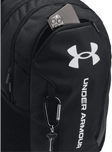 Vista 6 de Under Armour Mochila Hustle 6.0 unisex para adultos (002) Negro / Negro / Blanco