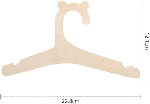 Vista 2 de Generic 5/10 perchas de madera para osos para niños, 9 pulgadas, ganchos de madera para ropa y pantalones, naturales, sin terminar, ahorro