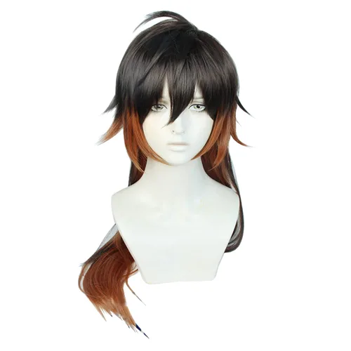 Vista 20 de Peluca Cosplay Negro Púrpura y Azul Claro 10.2 in Lindo Anime Halloween