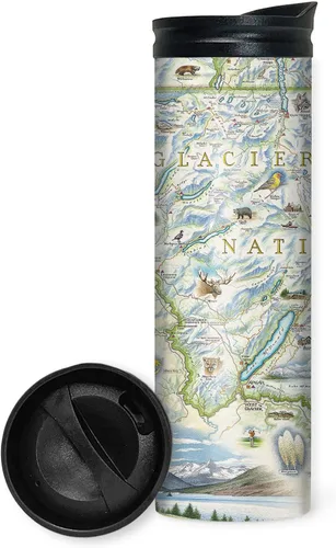 Vista 34 de Xplorer Maps 1000 Islands Map - Vaso de viaje de 16 onzas con tapa resistente a derrames, vaso de café aislado al vacío de acero inoxidable