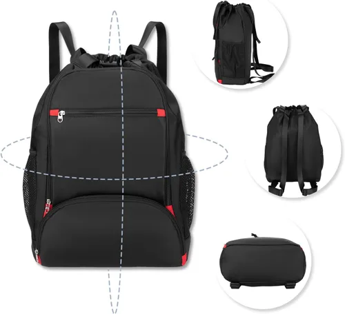 Vista 5 de Mochila con cordón, bolsas de gimnasio con compartimento para zapatos, mochila deportiva para gimnasio, bolsa con cordón, bolsa de natación, fútbol