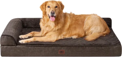 Vista 86 de EHEYCIGA - Cama ortopédica para perros de tamaño mediano, cama de espuma viscoelástica para perros, color beige Small Dog Sofa with Washable