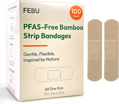 Vista 10 de FEBU Vendajes de bambú sin PFAS, 30 unidades para nudillos y dedos Apósito de tela flexible, respetuoso del medio ambiente, totalmente