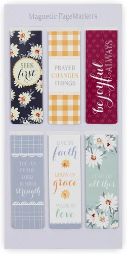 Vista 29 de Christian Art Gifts - Conjunto de marcapáginas magnéticos unisex con versículos bíblicos en blanco y negro Gospel Salvation, diseños inspiradores