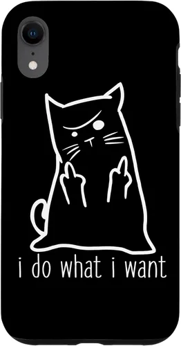 Vista 25 de I Do What I Want Rude Kitty Flipping Bird Middle Finger Gift Case for iPhone 17